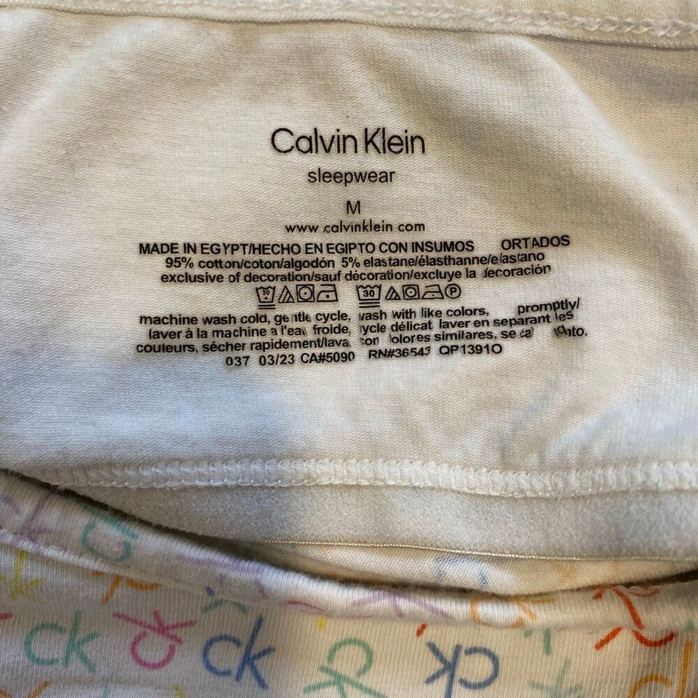 Calvin Klein Sleepwear Cami & Shorts Pajama Set Women Size M Multicolor CK Print - Picture 2 of 10